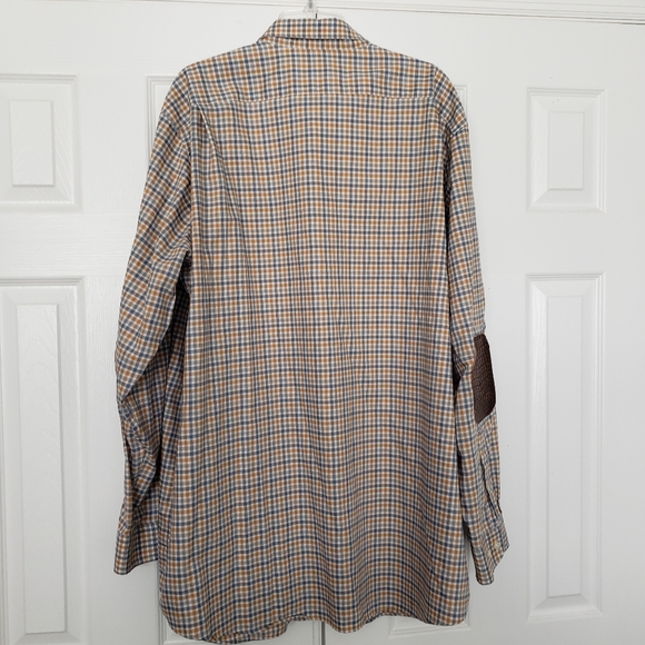 L.L. Bean Button Front Shirt Mens XXL Tall Wrinkle Resistant Casual Biege Plaid - Picture 3 of 5